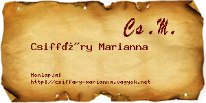 Csiffáry Marianna névjegykártya